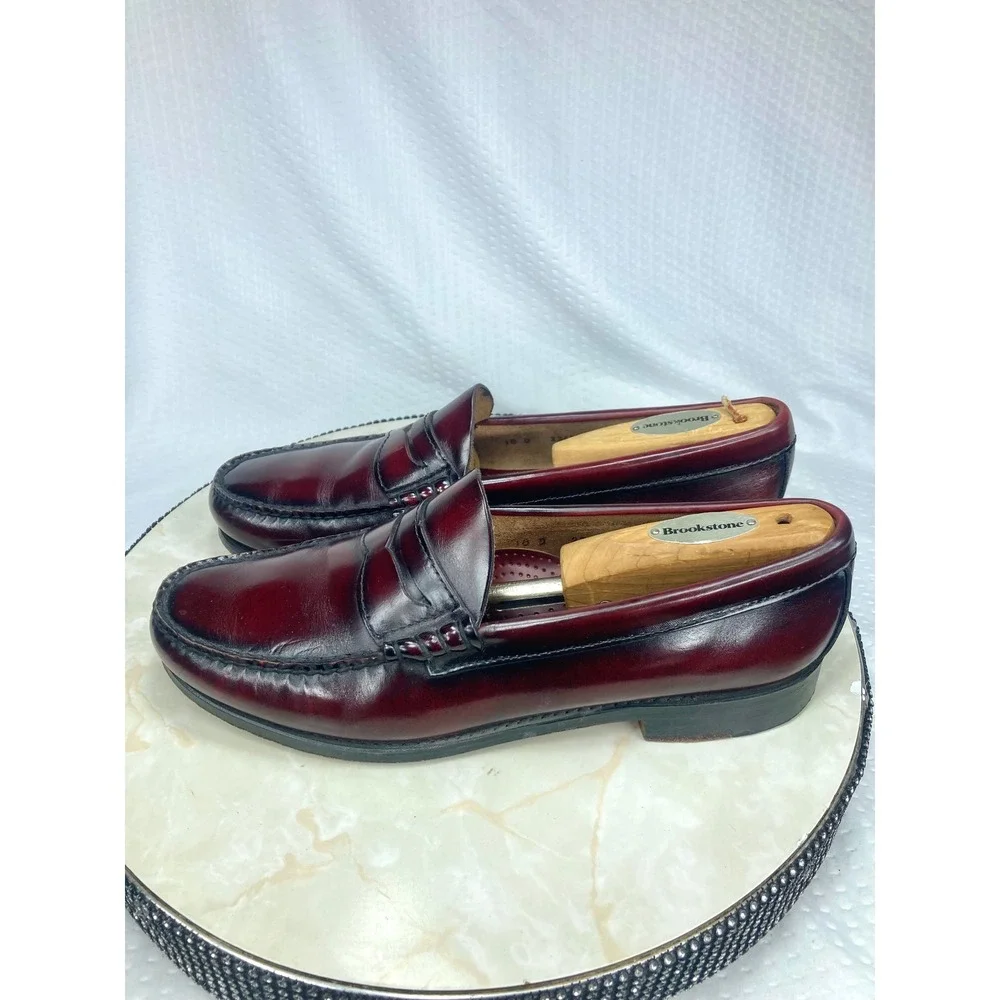 G.H. Bass Weejuns Leather enny Loafers Men Sz 10 Burgundy Academia Dressy Shoes